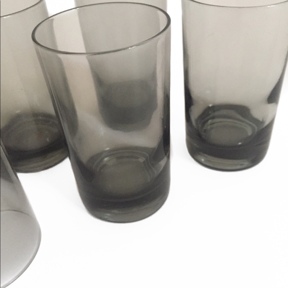 MCM grey tinted set of 6 small water glasses - Picture 2 of 4